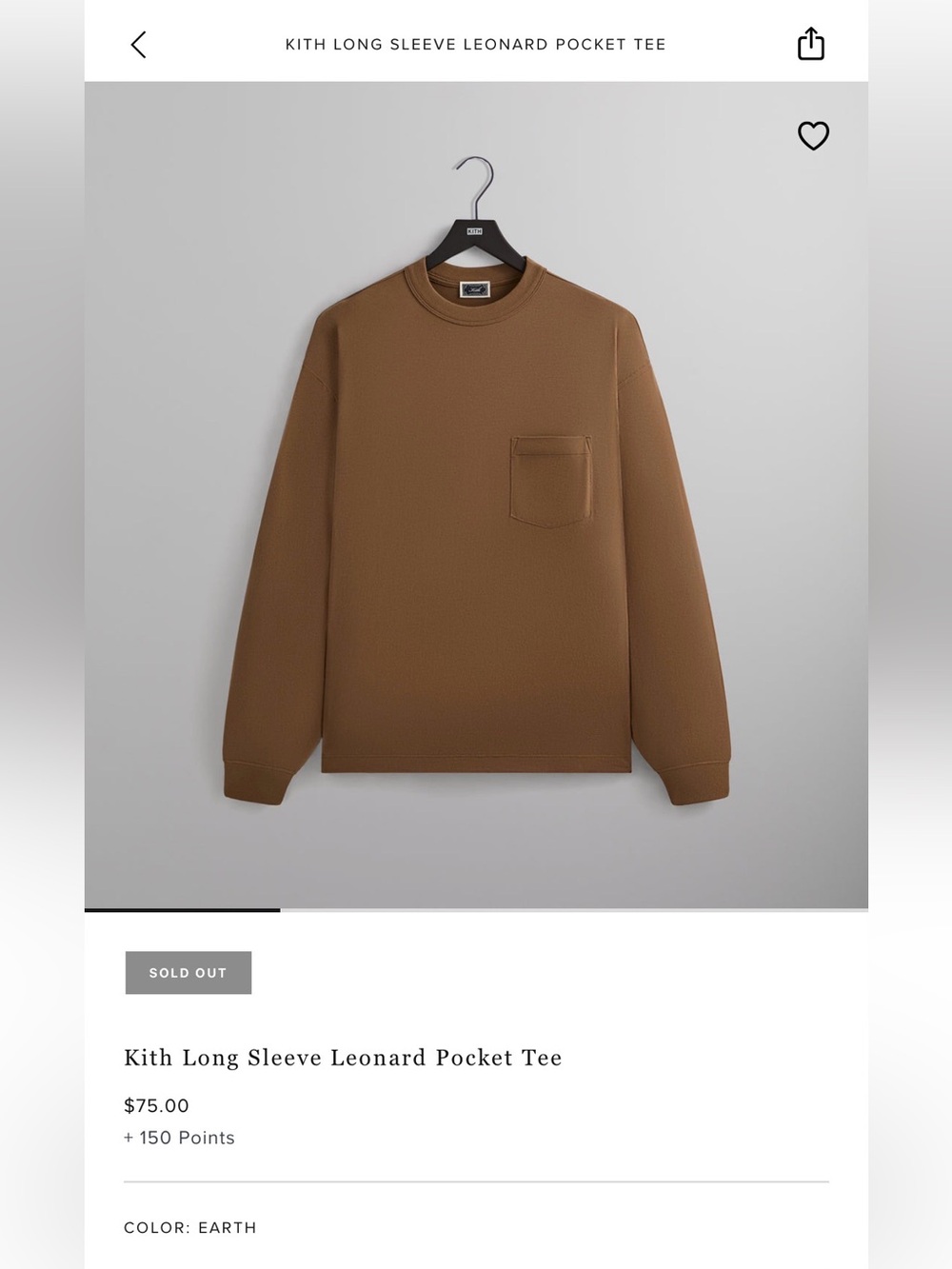 Kith Long Sleeve Leonard Pocket Tee